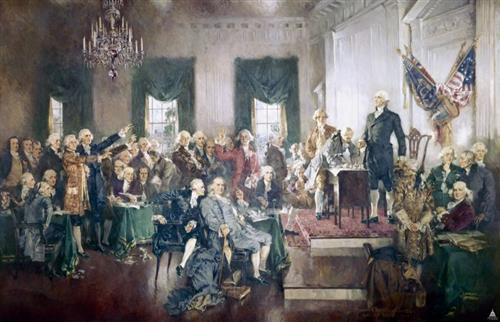 Signing of the Constitution by Howard Chandler Christy. . 
